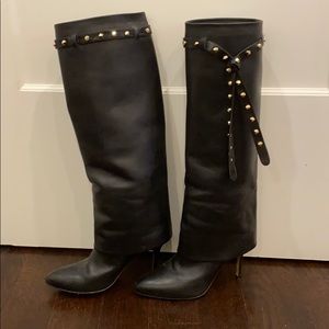 VALENTINO BLACK LEATHER BOOTS size 7
